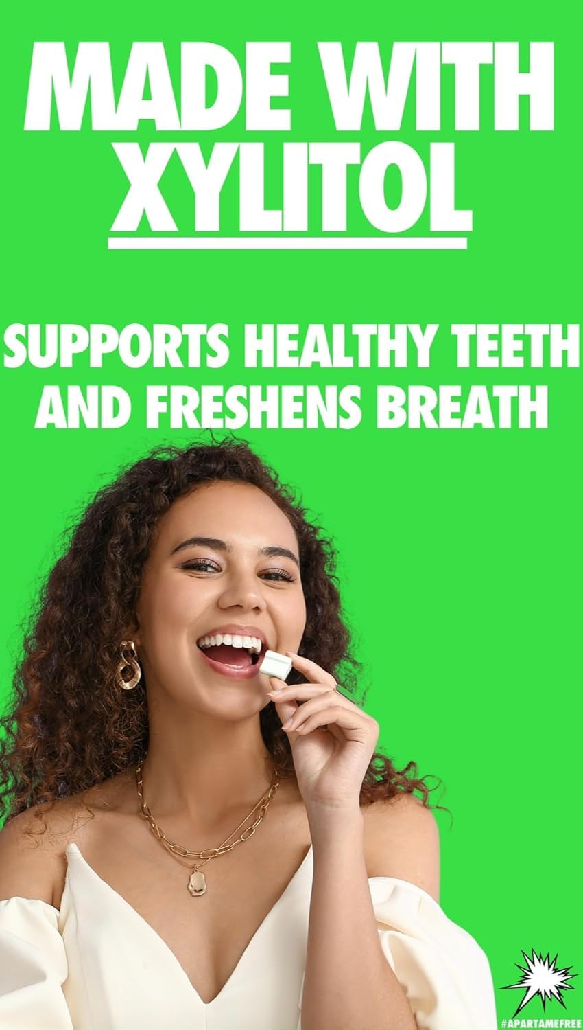 Instant Energy Gum Jar | Sour Apple | 60 Pieces | 100mg Natural Caffeine per Piece | 1 Piece = Energy Drink | Fast Acting + Electrolytes | Sugar Free