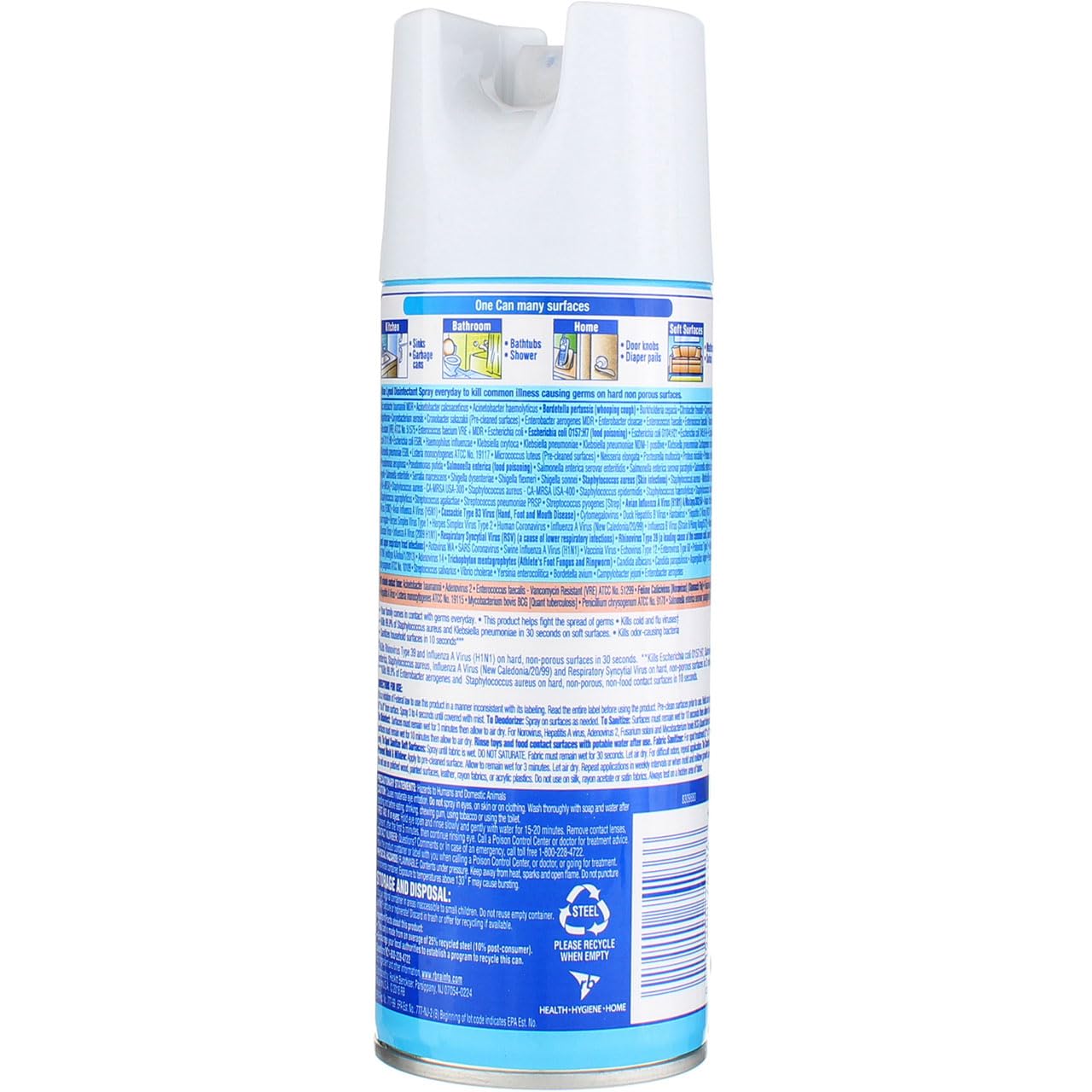 Lysol Disinfectant Spray, Sanitizing and Antibacterial Spray, For Disinfecting and Deodorizing, Crisp Linen, 2 Count, 12.5 fl oz each