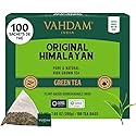 VAHDAM, Organic Himalayan Green Tea (100 Count) High Grown, Non GMO, Gluten Free, Low Caffeine | Earthy & Smooth | Resealable & Plant-Based Pyramid