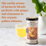 The Republic of Tea - Organic Turmeric Ginger Green Tea Tin, 50 Tea Bags, Naturally Caffeinated