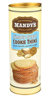 Mandy's - Simply Sugar Cookie Thins - 4.6 Ounce. Canister Contains 42 Cookies.