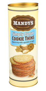 Mandy's - Simply Sugar Cookie Thins - 4.6 Ounce. Canister Contains 42 Cookies.