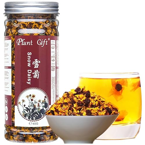 Plant Gift Kunlun Snow Daisy Tea Snow Chrysanthemum Tea, Chinese Natural Caffeine-free, Sweet Flora Herbal Tea, Kunlun Snow Chrysanthemum 40g/1.4oz