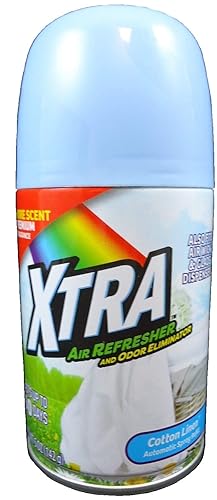 XTRA Premium Automatic Spray Air Freshener Refill, Cotton Linen - 5 Oz. (Pack of 3)