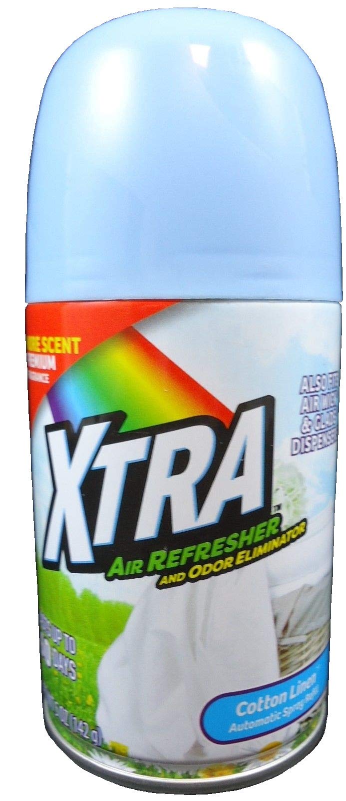 XTRA Premium Automatic Spray Air Freshener Refill, Cotton Linen - 5 Oz. (Pack of 3)