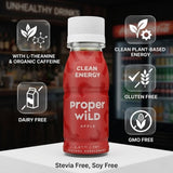 Proper Wild Shot Energy Apple 2.5 fl oz - Energy Shots - Proper Wild Juice Shots - Focus Factor for Work and Study - Pack of 72