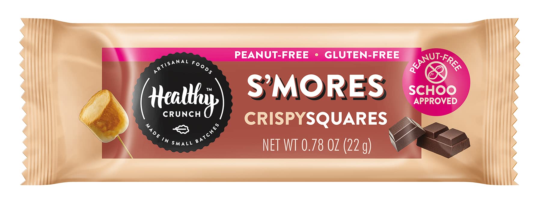 HEALTHY CRUNCH ALLERGEN-FREE CRISPY SQUARES - 6 BOXES GLUTEN-FREE PEANUT FREE (S'MORES)