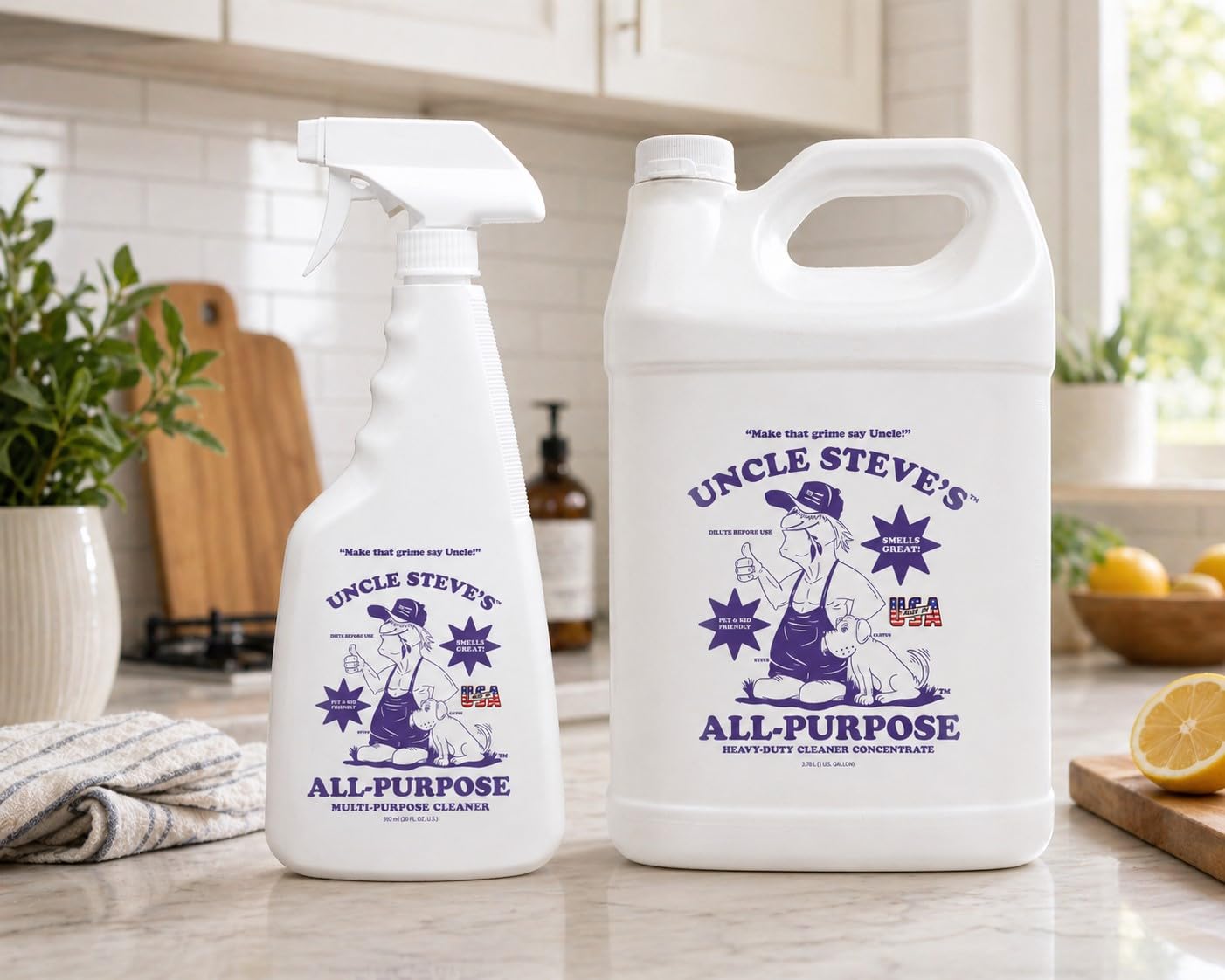 UNCLE STEVE'S® All-purpose Cleaner - Made in the USA - Pet & Kid Friendly - Eco-Friendly - Non-Toxic (1, 20 OZ)