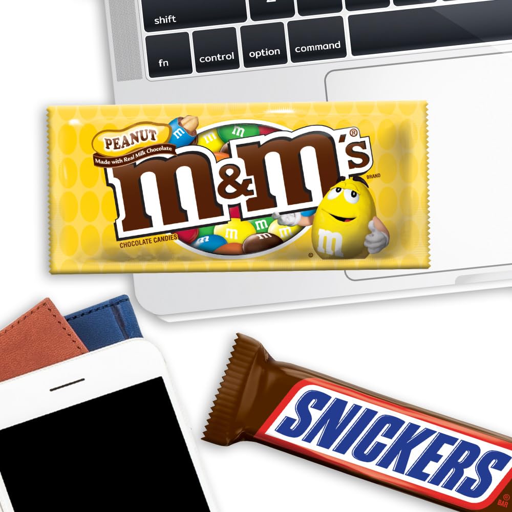 M&M'S, SNICKERS, 3 MUSKETEERS, SKITTLES & STARBURST Variety Pack Full Size Bulk Candy Assortment, 56.11 oz, 30 Bars
