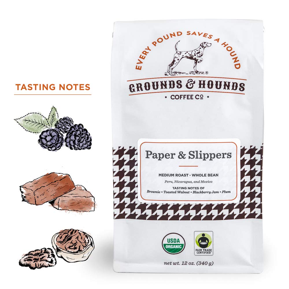 Grounds & Hounds Three Blend Starter Kit - Ground, 100% Organic Coffee Variety Pack, Bulk Ground Coffee, Includes Three 6oz Bags of Our Most Popular