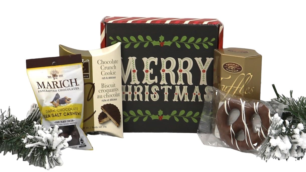Gift Basket Village: Sweet Christmas Greeting - Decadent Chocolate & Cookie Gift Box