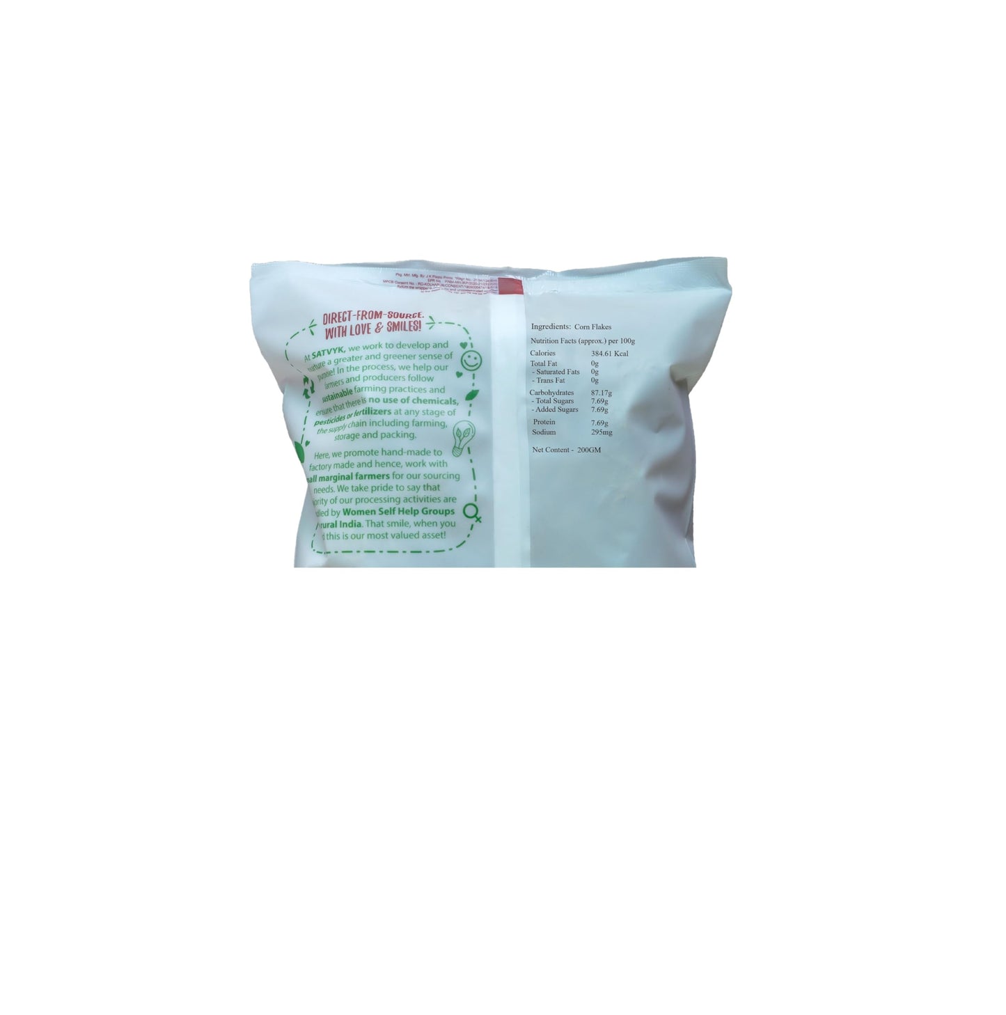 S Siddhagiri's SATVYK THE HEALTH re STORE Organic Cornflakes Weight 200gm (7.05 OZ ) (Off-White)
