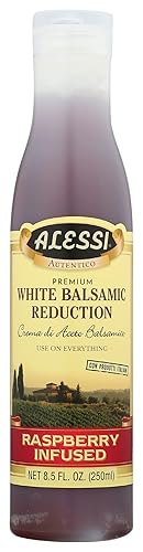 Alessi White Balsamic Reduction Raspberry Infused, 8.5-Ounce Bottles (Pack of 6)