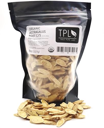 TPL Organic Astragalus Root C/S - Dried, Cut and Sifted - Premium Quality 8 Oz Pack