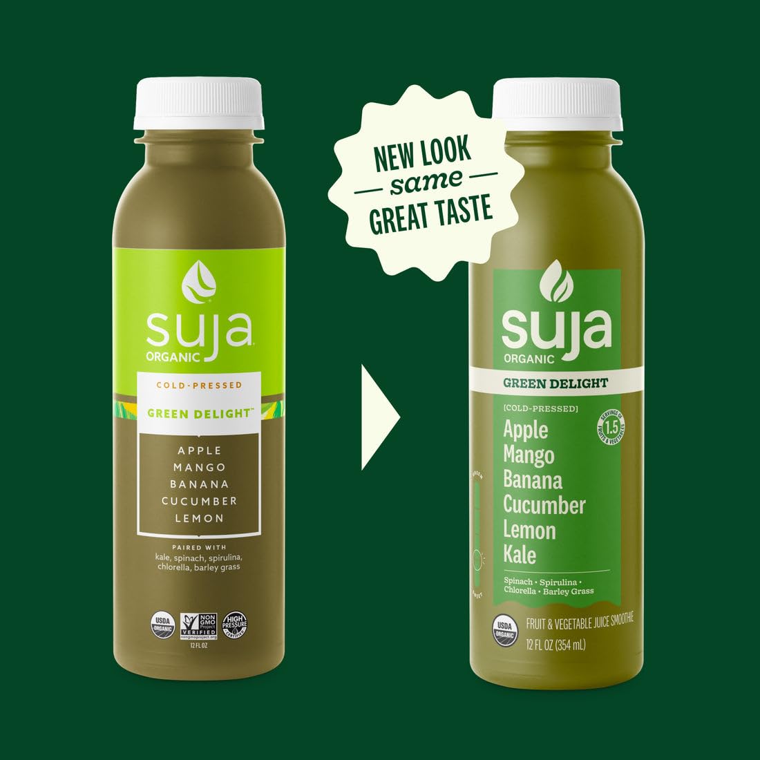 Suja Essentials Organic Green Delight Juice, 12 Fluid Ounce -- 6 per case.