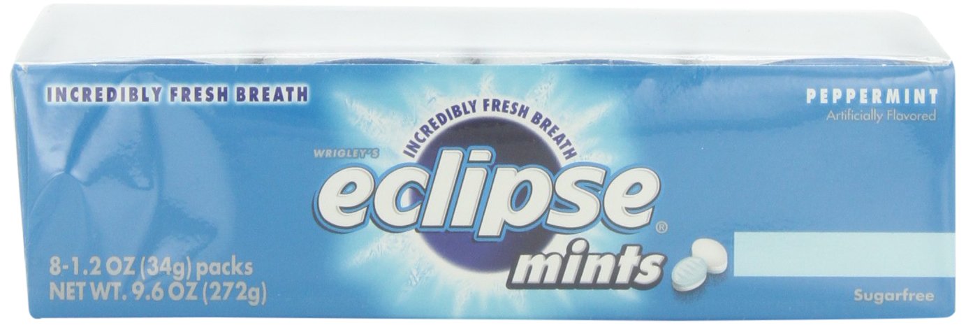 Wrigleys Eclipse Mints Peppermint, 1.2 oz. (Pack of 8)