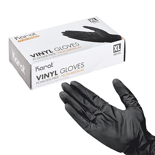 Karat FP-GSV1047B Synthetic Vinyl Powder-FREE Glove (Black) - Medium - 1,000 case