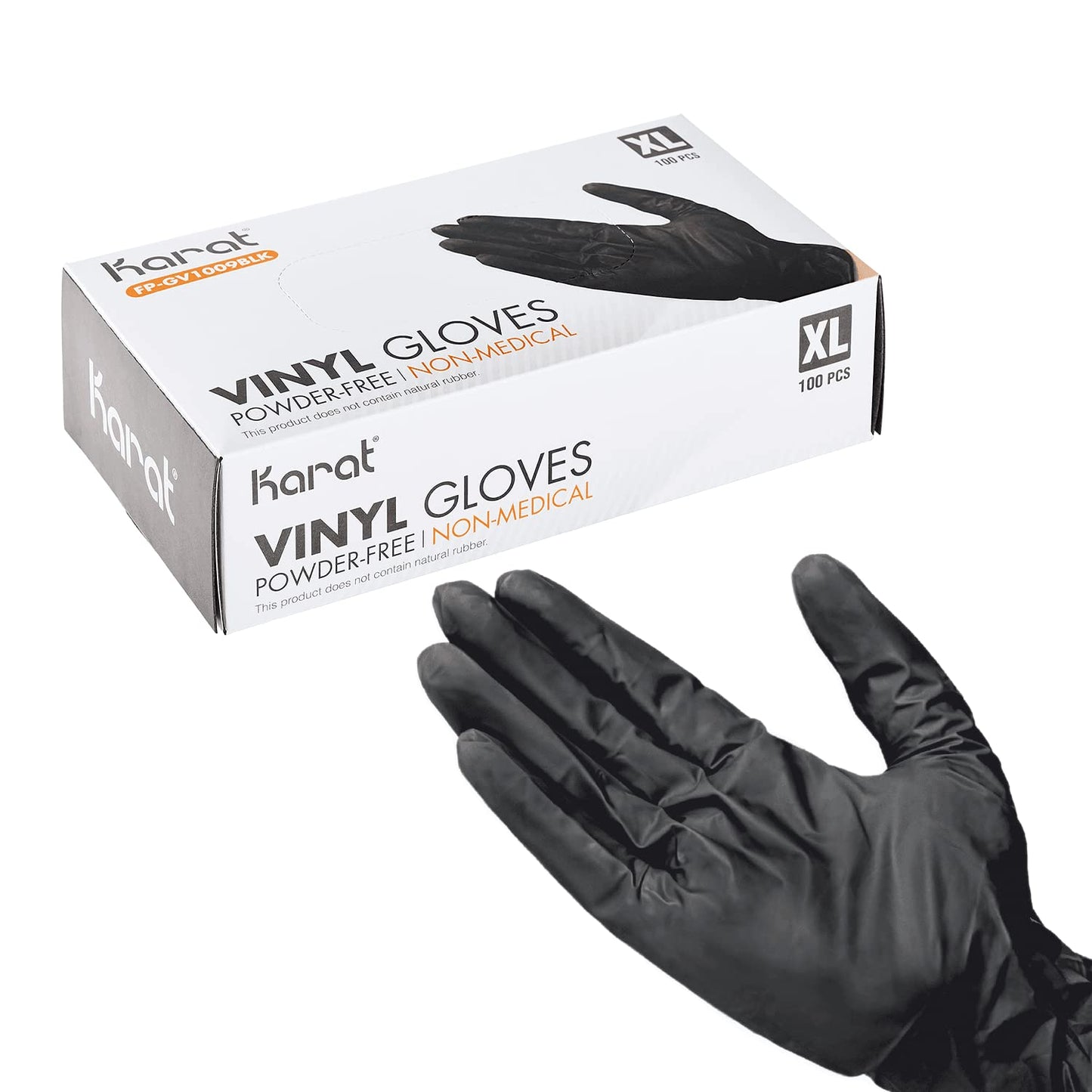 Karat FP-GSV1047B Synthetic Vinyl Powder-FREE Glove (Black) - Medium - 1,000 case