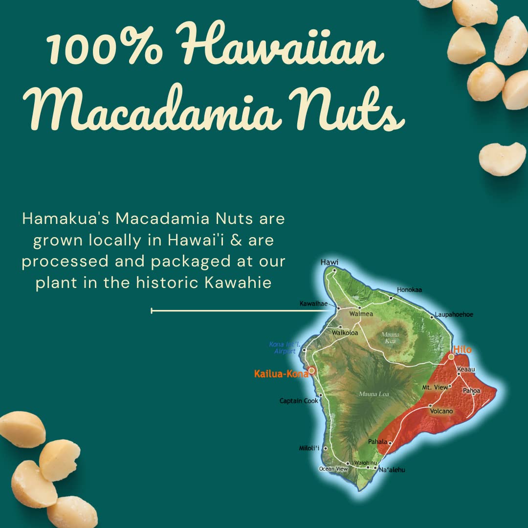 Hamakua Macadamia Nuts - No Salt Baking Macadamias (1.25 lb) - Natural Eco-Friendly Large Hawaiian Grown Dry Roasted Half and Whole Macadamias