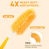 360° Duster Refills Kit for Swiffer Duster, 25 Pack & 1 Handle, Multi-Surface Dusters with 4X Cleaning Power. Efficient Duster Kit for Cleaning Pet