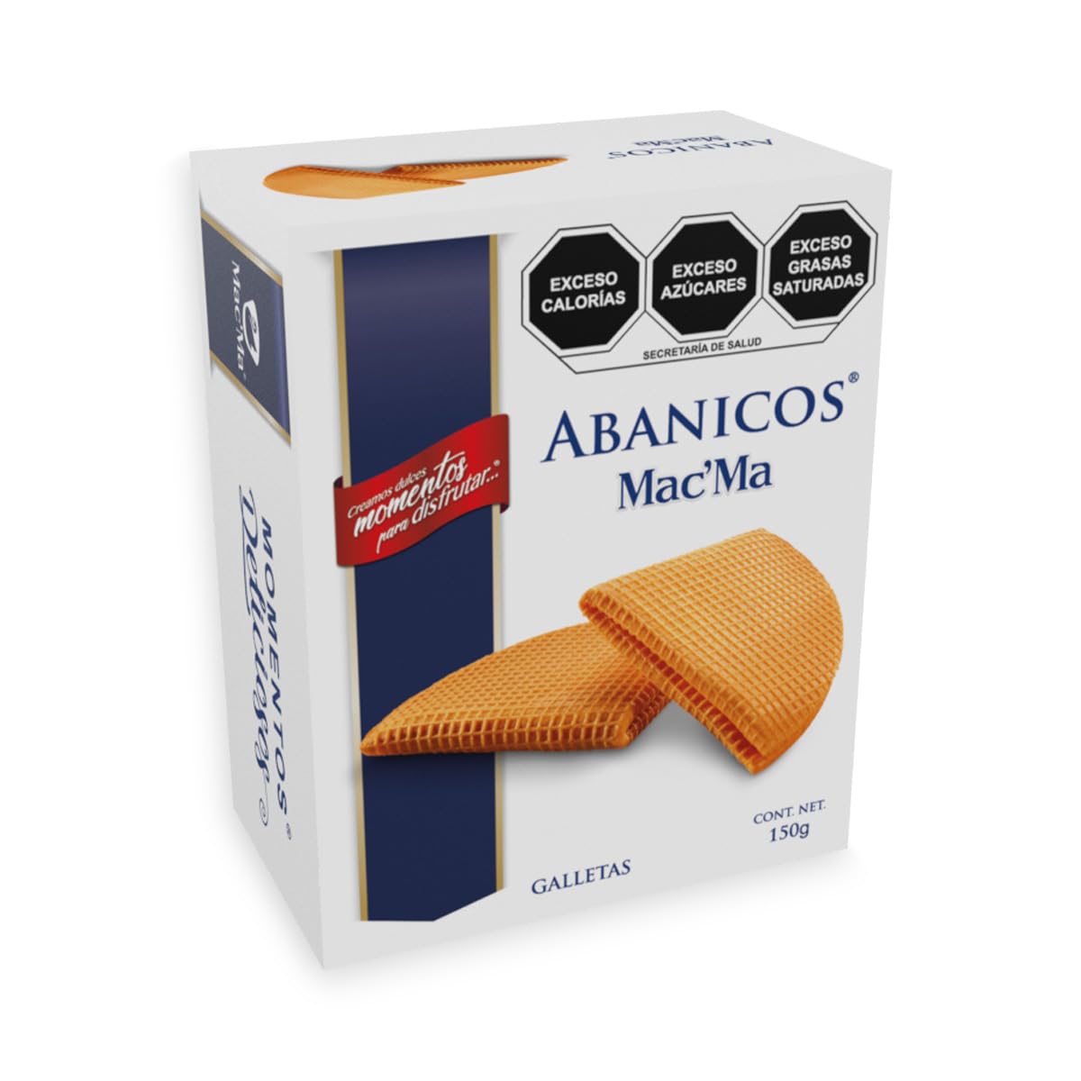 Authentic Mac'Ma abanicos size 150 Gr , best wafer in Mexico
