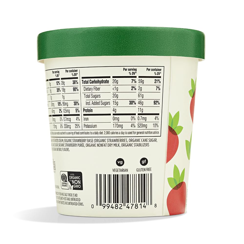 365 by Whole Foods Market, Organic Strawberry Ice Cream, 1 pint