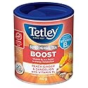 Tetley Super Herbal Tea Boost: Peach Ginger & Dandelion with Vitamin B6 - 20ct Imported from Canada