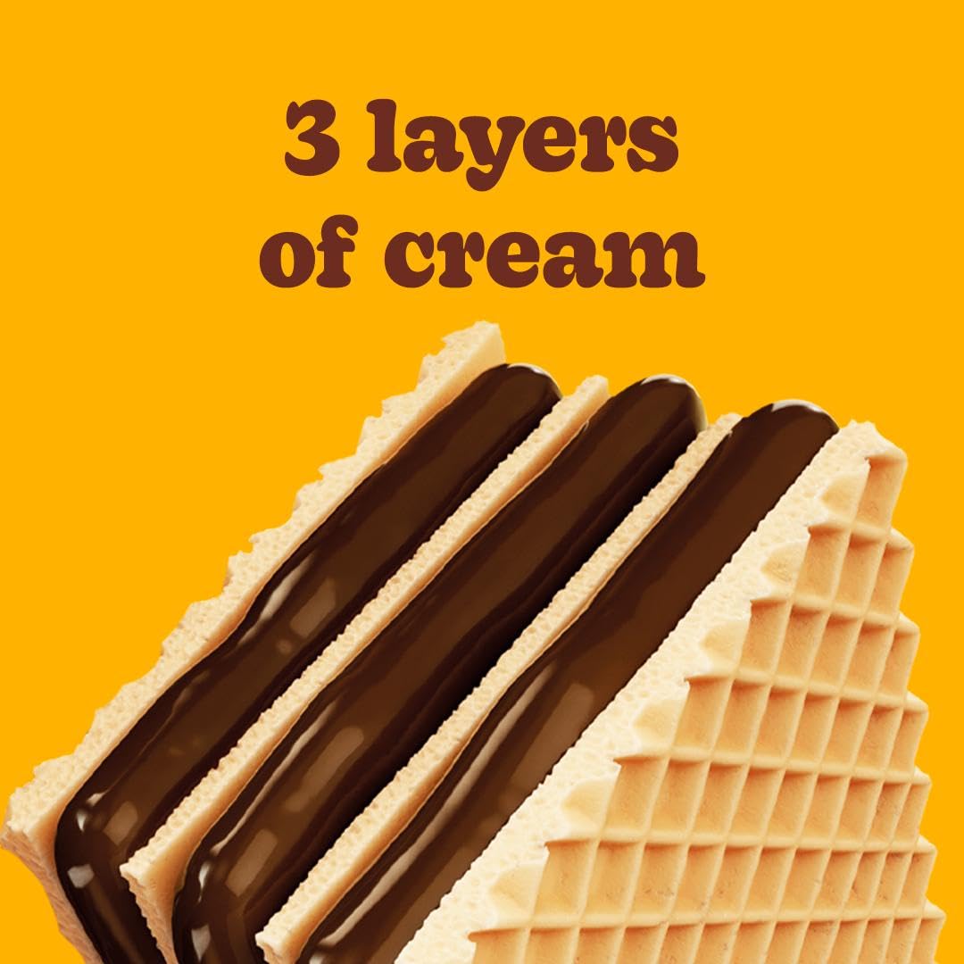 Bauducco Chocolate Wafers - Crispy Wafer Cookies With 3 Delicious, Indulgent, Decadent Layers of Chocolate Flavored Cream - Delicious Sweet Snack or