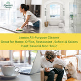 Absolute Green All Purpose Cleaner Spray, Non-Toxic, Kitchen, Bath, Countertop, Stainless, Safe around Kids + Pets, Natural Lemon Scent, 25 oz (6