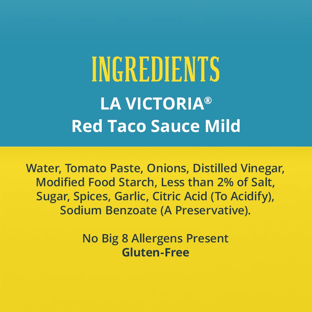 La Victoria Red Taco Sauce Mild, 12 Ounce (Pack of 6)