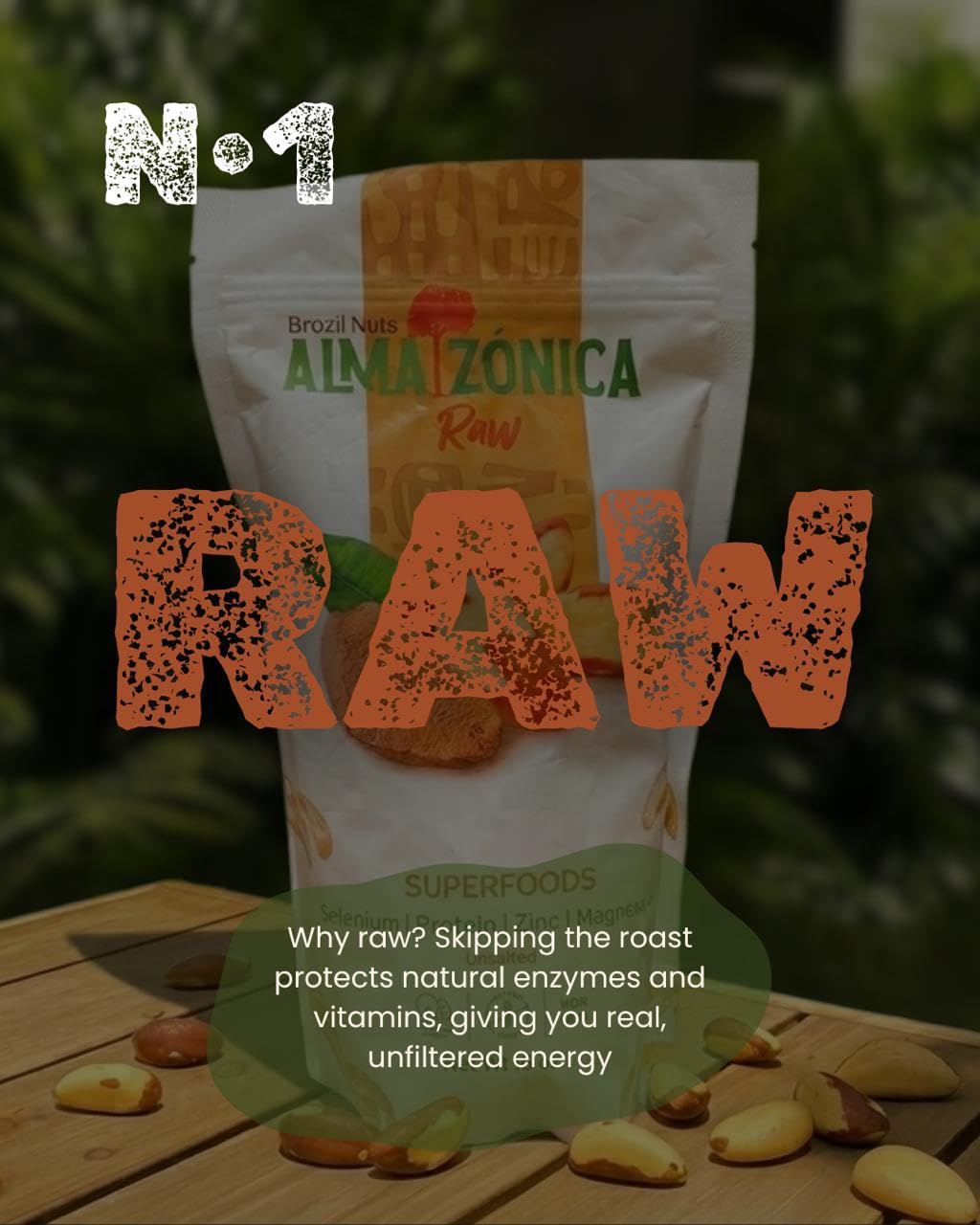 Raw Brazil Nuts 1 lb (16 oz) - Wild Harvested, Unsalted, Whole, High Selenium, Non-GMO, Single-Origin Bolivia, Gluten-Free, Kosher, Resealable Bag |