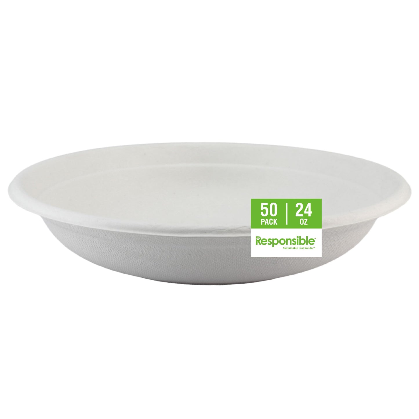 Responsible Products bowls are eco-friendly, Disposable Paper Bowls 24oz For Hot Soup (50 Count),Heavy Duty Paper Dinner Bowls, Dessert Bowls, Made