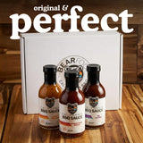 Bearfoot BBQ California BBQ Sauce Variety Pack (3-Pack) - Apricot Habanero, Fig Serrano & Pomegranate Fresno - 13.3 Oz per bottle, All Natural