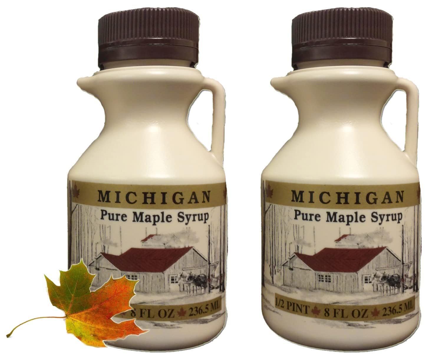 Traverse Bay Farms 100% Pure Maple Syrup - 2 Bottles - Grade A Amber Rich Taste - Small Batch, Gluten-Free, All Natural, Made in Michigan - Value Pack