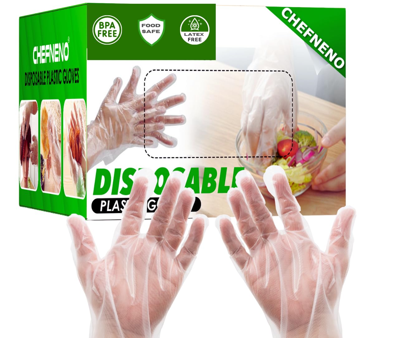 Disposable Food Prep 700 Gloves (350 Pair) Plastic Disposable Gloves Kitchen Cooking Cleaning Food Handling Gloves (700 PCS)