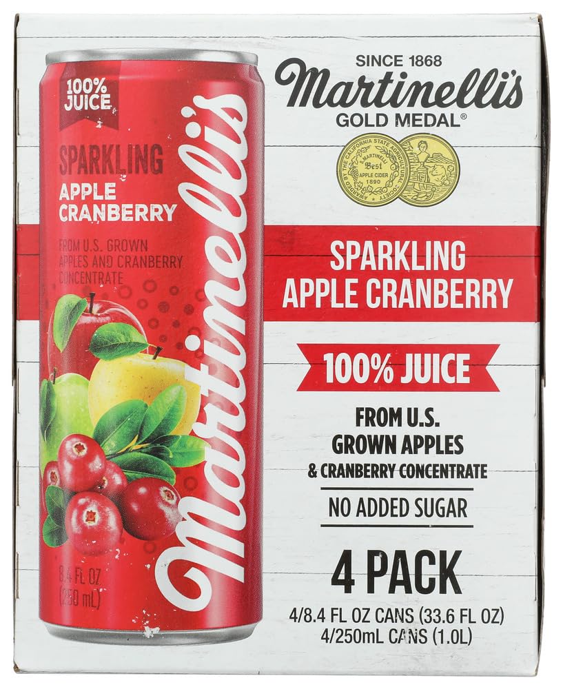 Martinellis Sparkling Apple Cranberry Juice 4Pk, 8.4 Fz