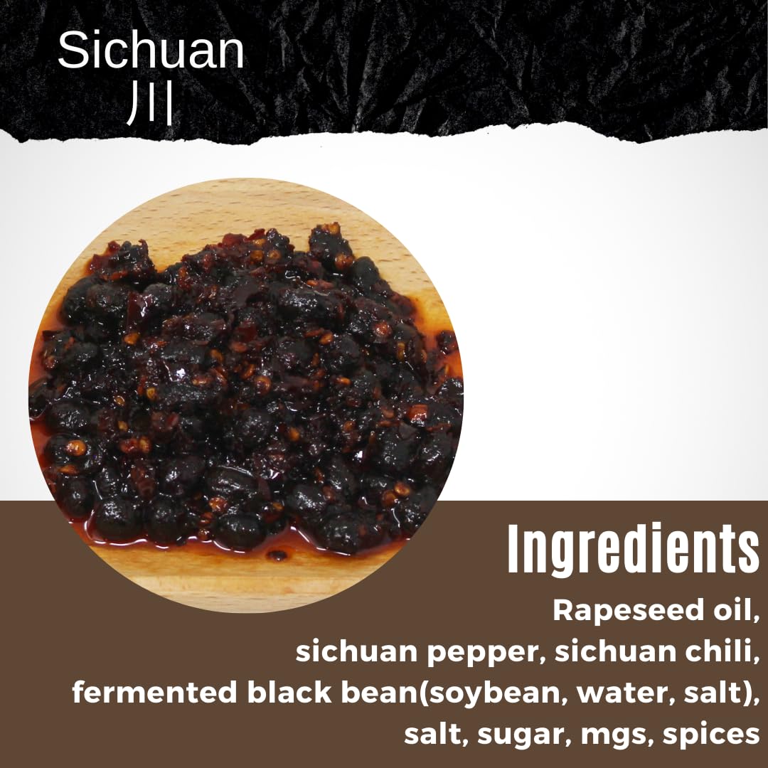 NPG Sichuan Black Bean Chili Sauce 7 oz, Medium Heat, Fermented Chili Sauce