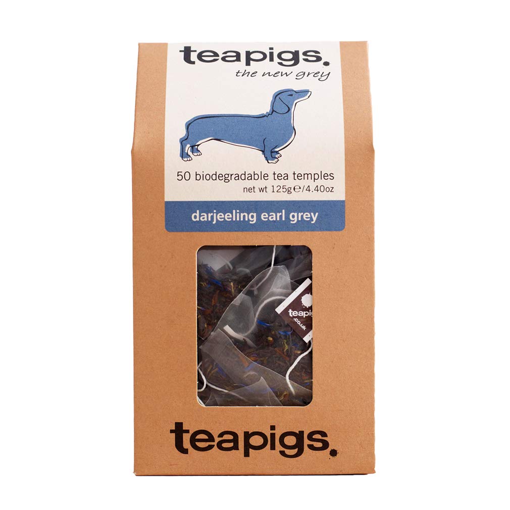 Teapigs Darjeeling Earl Grey Tea Bags Made With Whole Tea Leaves, Natural Ingredients, Non-GMO, Elegant Floral Blend – 50 Count (1 Pack of 50
