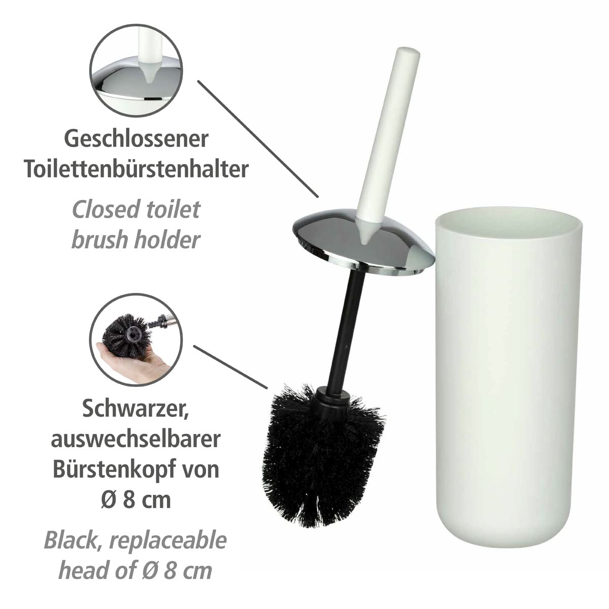 WENKO Brasil Toilet Brush Set, White