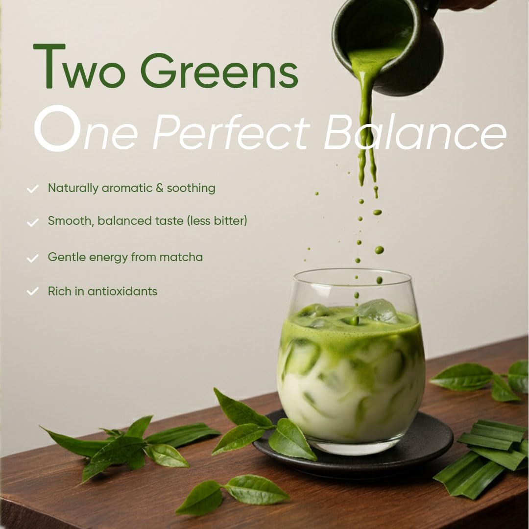 7oz Pandan Matcha Powder | Premium Japanese Green Tea Blend with Asian Vanilla | No Added Sugar | Ideal for Aromatic Pandan Matcha Latte (200g)