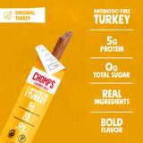 CHOMPS MINI Free Range Turkey Jerky Meat Snack Sticks, Original Turkey, 0.5 Ounce (Pack of 6)