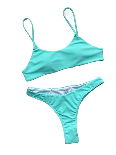 Women's Sexy Back Bikini 2021 Swimwear Swimsuit (Green, S)