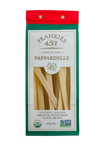 Frankies 457 Artisanal Pappardelle Pasta - Authentic Premium Italian Handcrafted Pasta - Imported from Italy - NON GMO Verified - USDA Organic