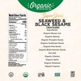 Mary's Gone Crackers Super Seed Crackers, Seaweed & Black Sesame, 4 Ounce (Pack of 1), Organic Plant Based Protein, Gluten Free