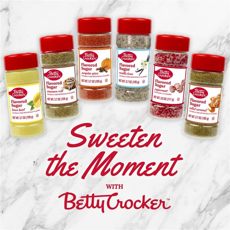 Betty Crocker Vanilla Bean Flavored Sugar - Classic Dessert Sugar for Baking, Drinks & More, 3.7 oz