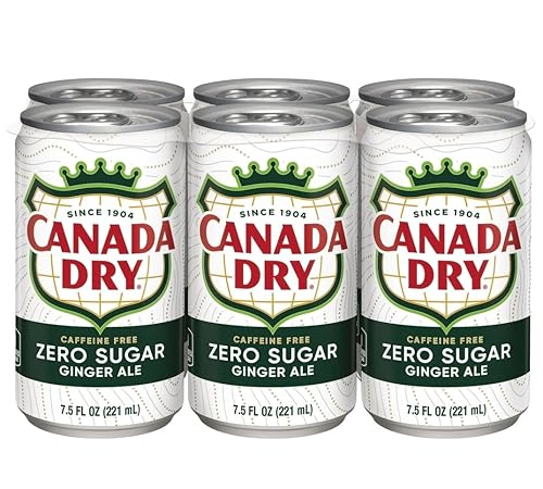 Canada Dry Ginger Ale Zero Sugar, 7.5 Fl Oz Cans, 24 Pack