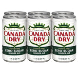Canada Dry Ginger Ale Zero Sugar, 7.5 Fl Oz Cans, 24 Pack