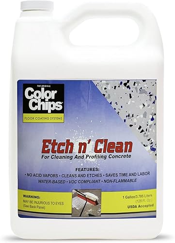 The Original Color Chips Etch n' Clean for Cleaning and Profiling Concrete Surfaces, 1 Gallon