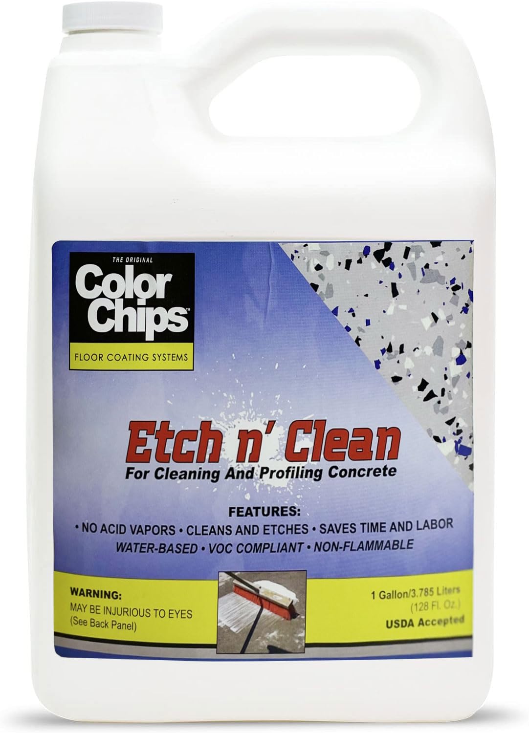 The Original Color Chips Etch n' Clean for Cleaning and Profiling Concrete Surfaces, 1 Gallon