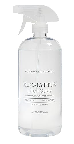 Hillhouse Naturals - Linen Spray - Aromatherapy Spray for Relaxation & Sleep - Refresh Bedding, Curtains & More - With Spearmint, Eucalyptus